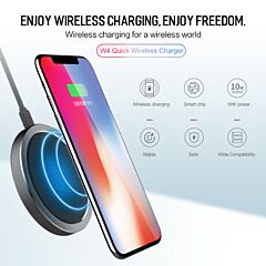 ROCK W4 2A Qi Wireless Fast Charging Disk Charger For iphone X 8/8Plus Samsung S8 S7 iWatch 3 