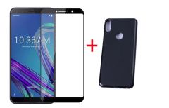 9H Tempered Glass + Couqe Funda Soft TPU Silicon Case Screen Protector for ASUS Zenfone Max Pro M1 ZB601KL/ ZB602KL 