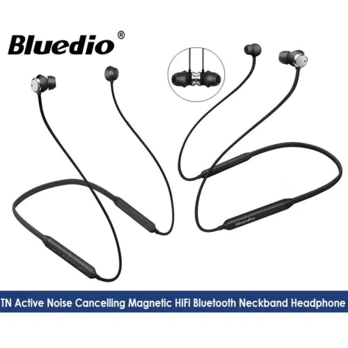 Bluedio TN Active Noise Cancelling Magnetic HiFi Bluetooth Neckband Earphone with Dual Microphone
