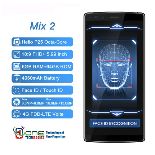 DOOGEE MIX 2 Octa-Core 4G Smartphone 5.99 Inch Face Unlock 6GB RAM  64B and 128GB ROM Helio P25 