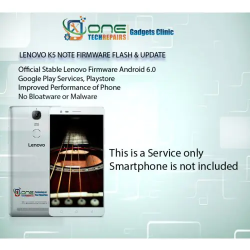 Lenovo K5 Note Smartphone Firmware Installation, Update Service