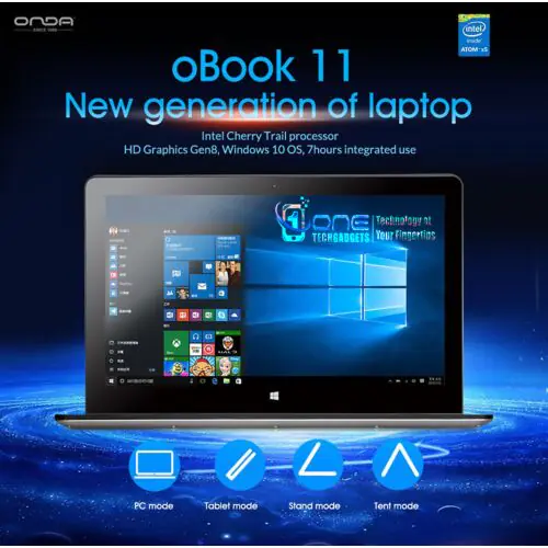 Onda Obook 11 11.6''  Dual OS Windows 10 + Android 5.1 Tablet PC 4GB/ 64GB 