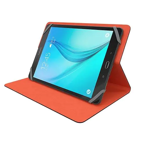 Tactus Buckuva Universal Leather Folio Case for 7 inch and 10 inch iPad Samsung Tablet Black orange
