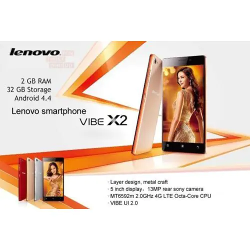 Lenovo Vibe X2 Smart Phone - Octacore 2GHz, 4G, Dual Sim Android 4.4, 2GB/ 32 GB  