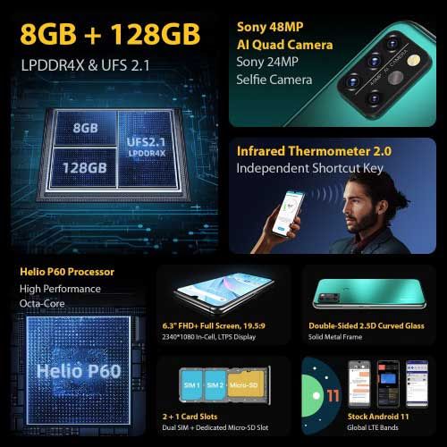 Umidigi Pro 21 4g Smartphone Non Contact Infrared Thermometer Android 11 48mp Onetech Gadgets