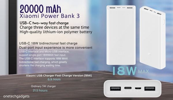 Xiaomi Power Bank 3 20000mAh 18W 
